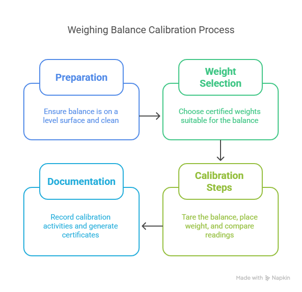 How to perform weighing balance calibration